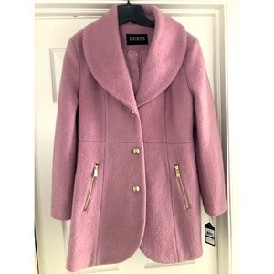 GUESS DUSTY PINK PEA COAT — NWT